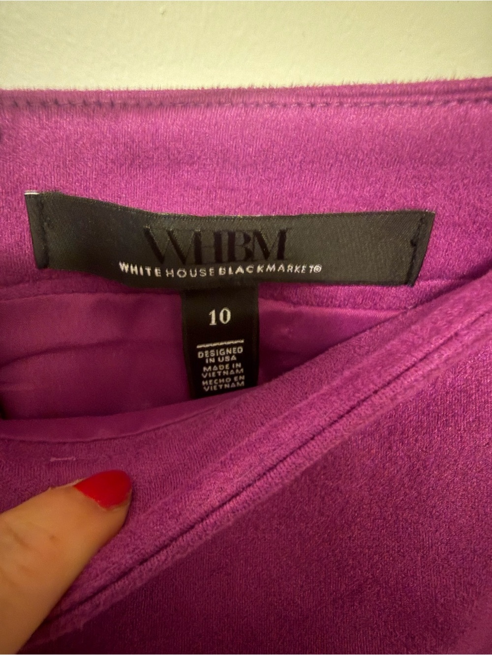White House Black Market Fuchsia Double-Breasted Blazer w matching skirt. - Picture 10 of 14